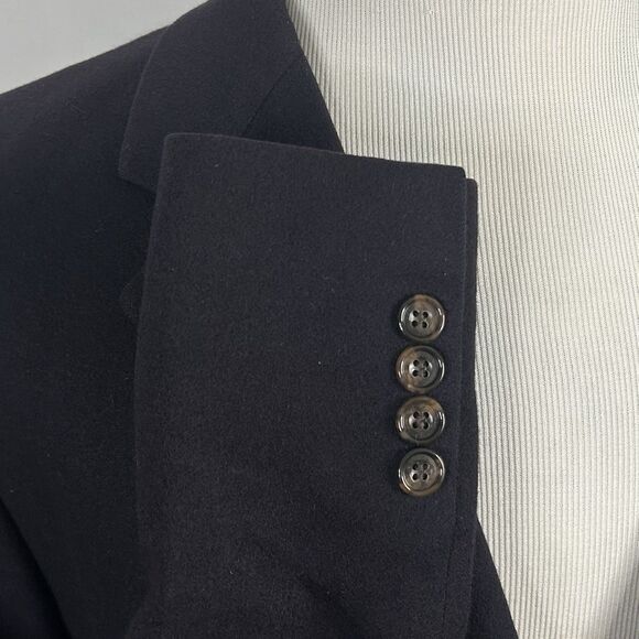 Metropolitan View 44L Sport Coat 100% Cashmere Navy Blue Three Button Lined - Picture 6 of 9